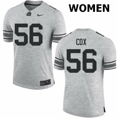 Women's Ohio State Buckeyes #56 Aaron Cox Gray Nike NCAA College Football Jersey Online ANE2044IK